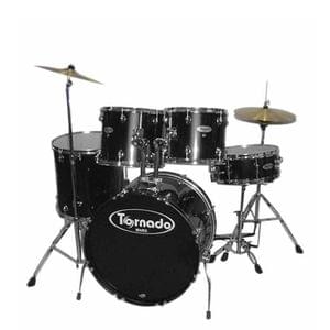 Mapex TND5254TCDK Black Tornado 5 pcs Drum Set with Hardware Throne and Cymbals